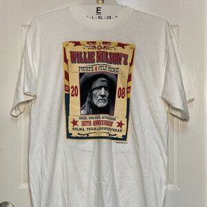 Willie Nelson Authentic Franks Bros' Print Tee 4th of July Picnic